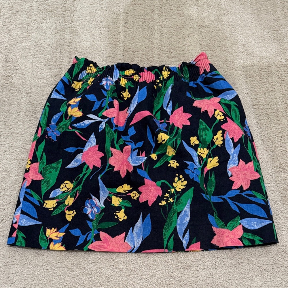 J. Crew Factory Navy Blue Floral Skirt